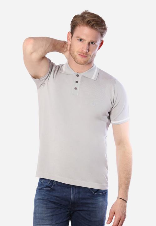 Bellemere T-Shirt Tencel Polo Shirt with Stripe Detail (S)