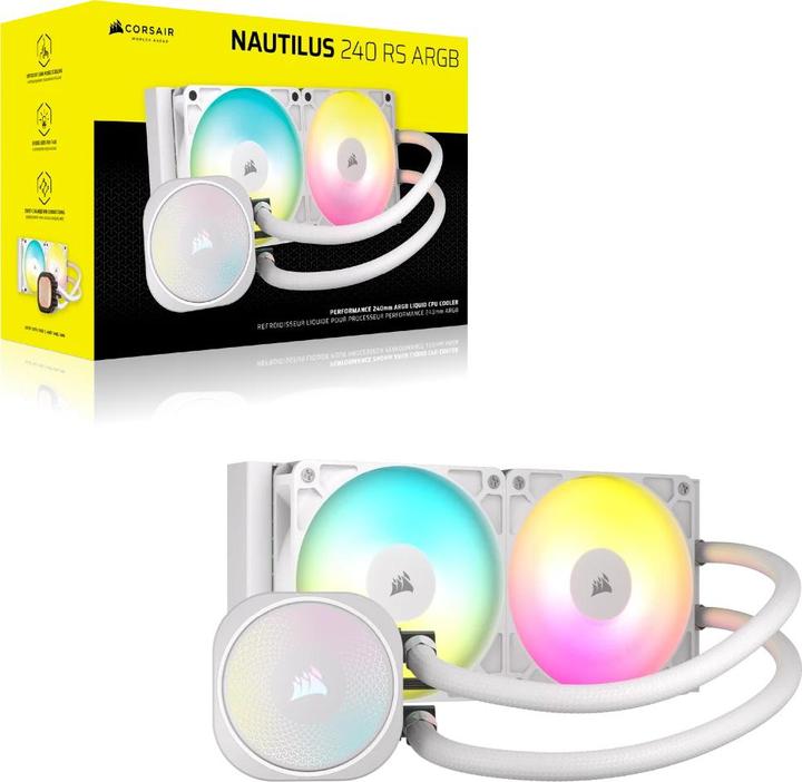 Produktbild Corsair NAUTILUS 240 ARGB White, 240mm Radiator, Liquid CPU Cooler (120 mm)