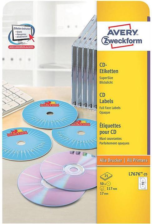 Produktbild Avery CD-Etiketten SuperSize