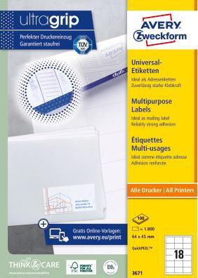 Produktbild Avery Universal-Etiketten