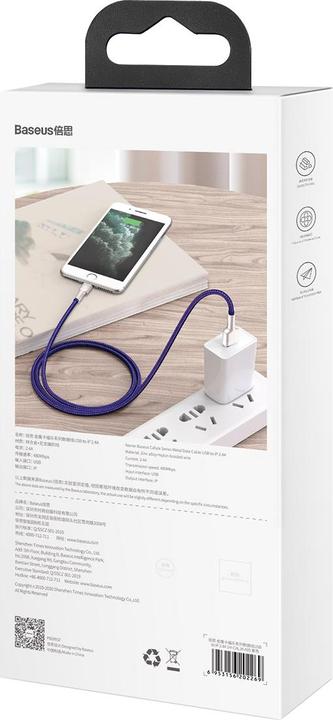 Immagine prodotto Baseus Cavo USB per cavo Lightning, 2,4A, 2m (viola) (2 m, USB 2.0)