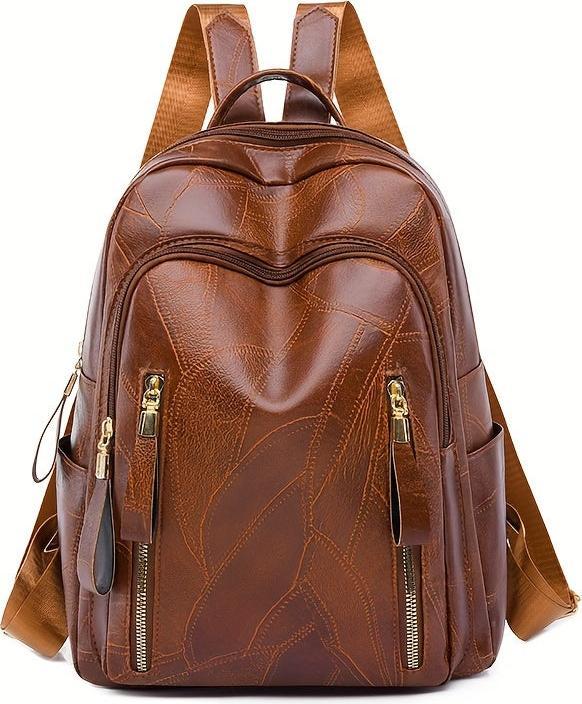 Actual product image Only-Bags.Store Retro textured backpack, fashion PU leather daypack, casual layered school bag for travelling (26 l)