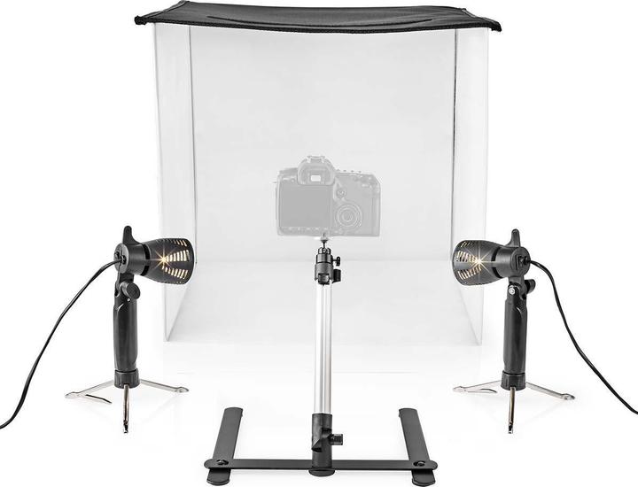 Actual product image Nedis Photo Studio Kit 400 lm Foldable Backgrounds incl. Carrying Bag included Black