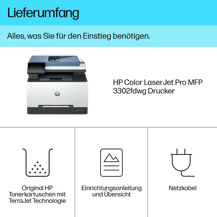 Actual product image HP Color LaserJet Pro MFP 3302fdwg (Laser, Colour)