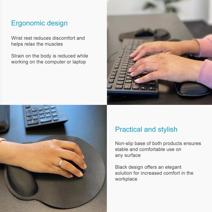 Immagine prodotto Cadorabo Set di 2 pezzi di tappetino per mouse ergonomico e poggiapolsi per tastiera con supporto per il