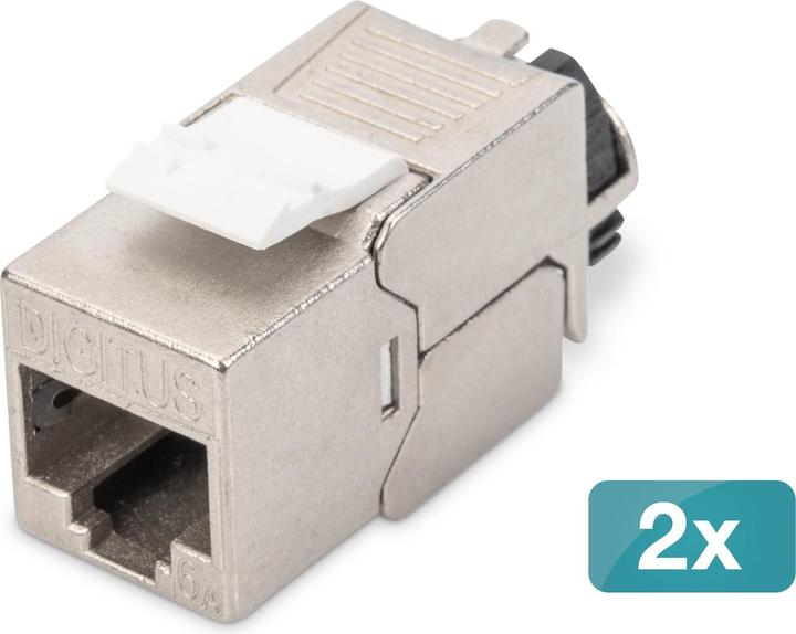 Actual product image Digitus CAT 6A Keystone Jack, shielded, 2 pieces tool-free connection (Keystone module)