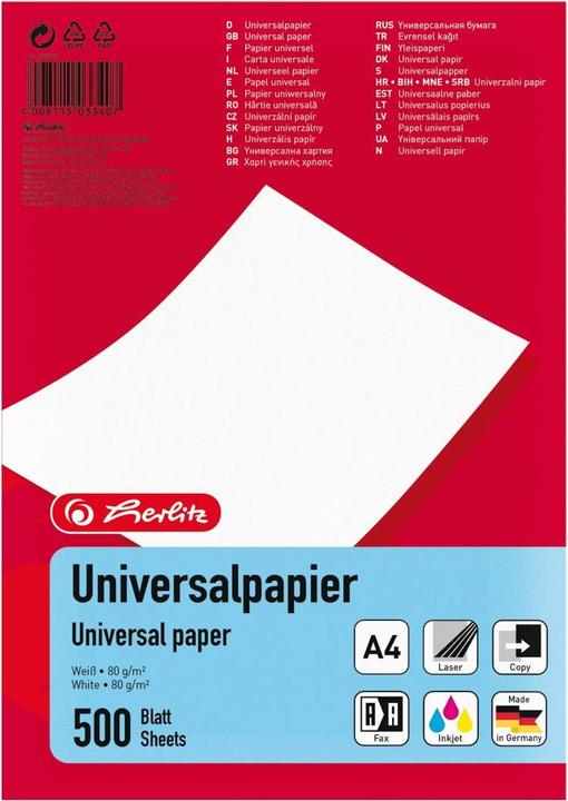 Productafbeelding Herlitz Printerpapier (80 g/m², 500 x, A4)