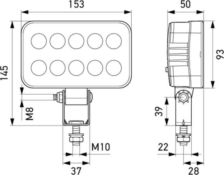 Immagine prodotto Hella I fari da lavoro a LED montati in superficie per l'illuminazione a distanza ravvicinata