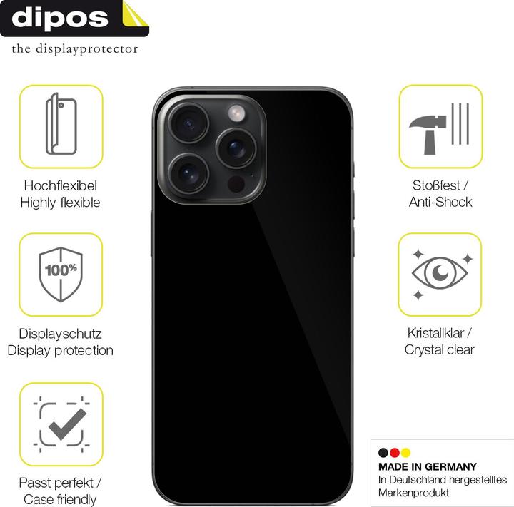 Produktbild Dipos 3D Full Cover Schutzfolie (1 Stück, Apple iPhone 15 Pro Max)