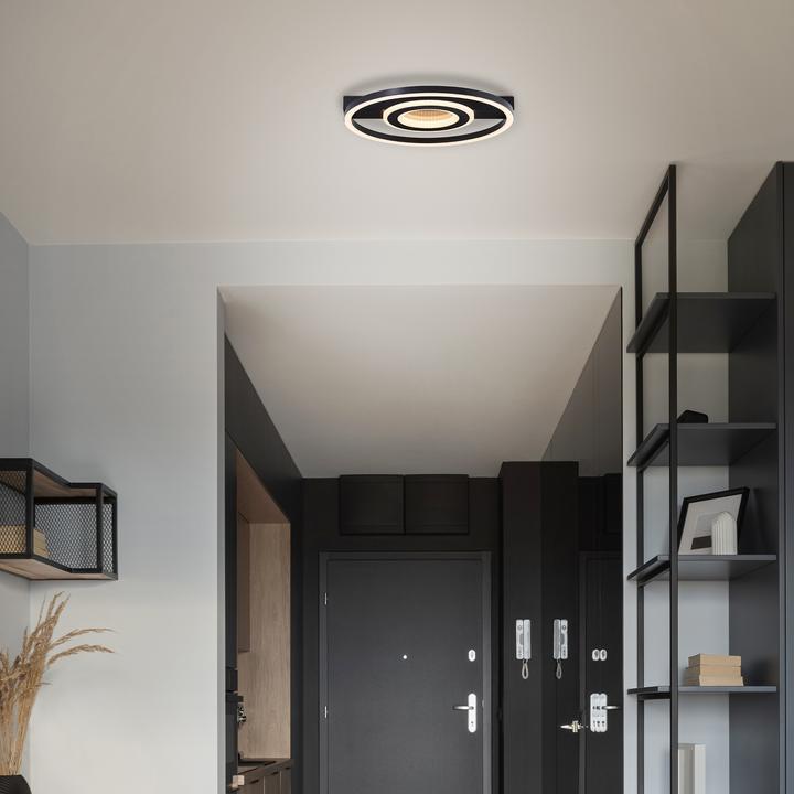 Actual product image Brelight Queens LED ceiling light 37cm inside round black (2400 lm)