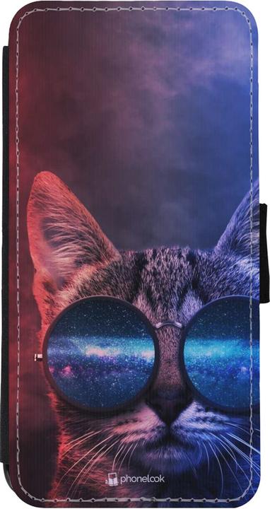 Produktbild PhoneLook Hülle Wallet schwarz Red Blue Cat Glasses (Apple iPhone 11)