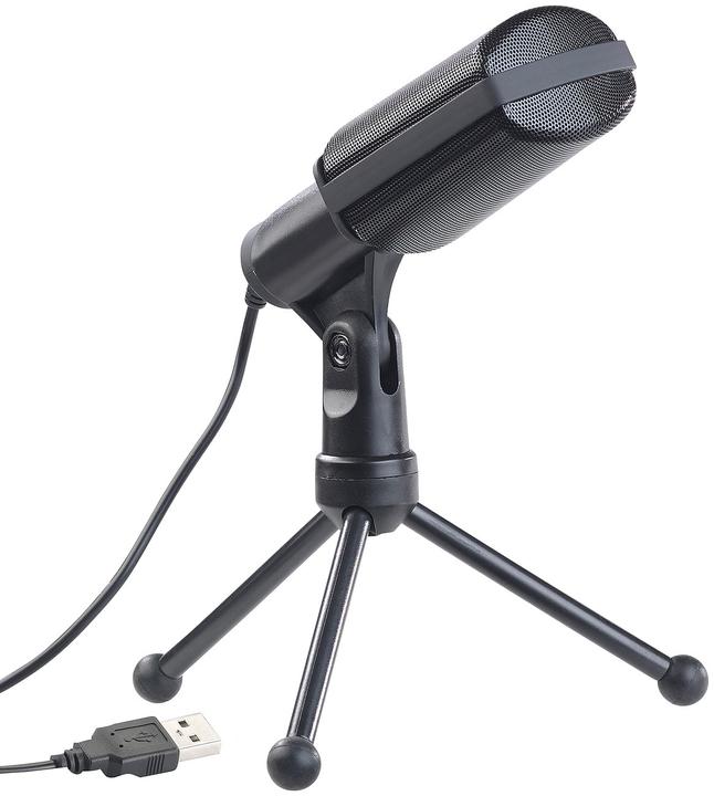 Auvisio Profi-USB-Kondensator-Mikrofon inkl. Mini-Stativ