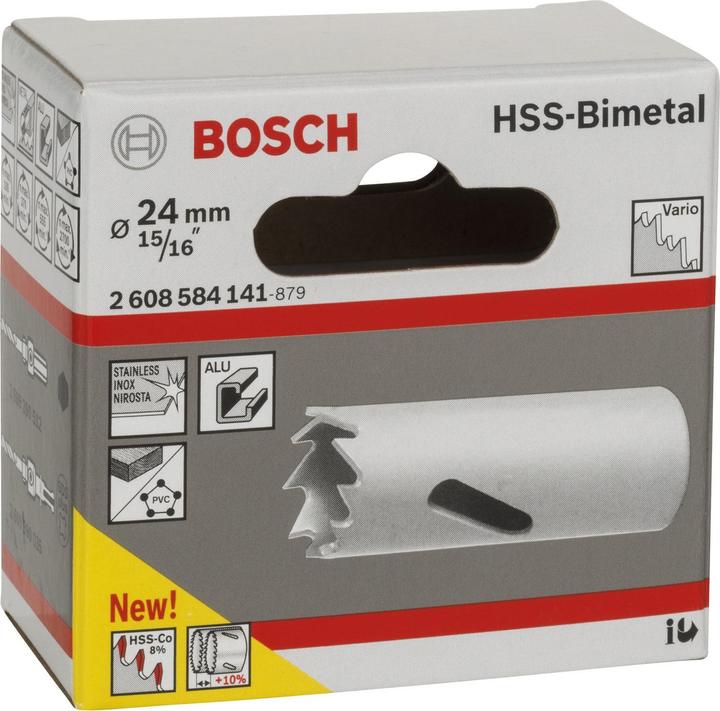 Image du produit Bosch Professional Zubehör Scie cloche bimétallique HSS pour adaptateur standard, 24 mm, 15/16 pouces (15, 16)