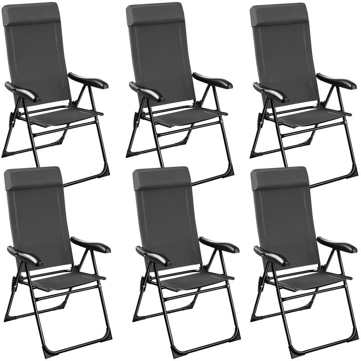 Produktbild tectake Faltbarer Campingstuhl Müritz mit Kopfpolster, Aluminium