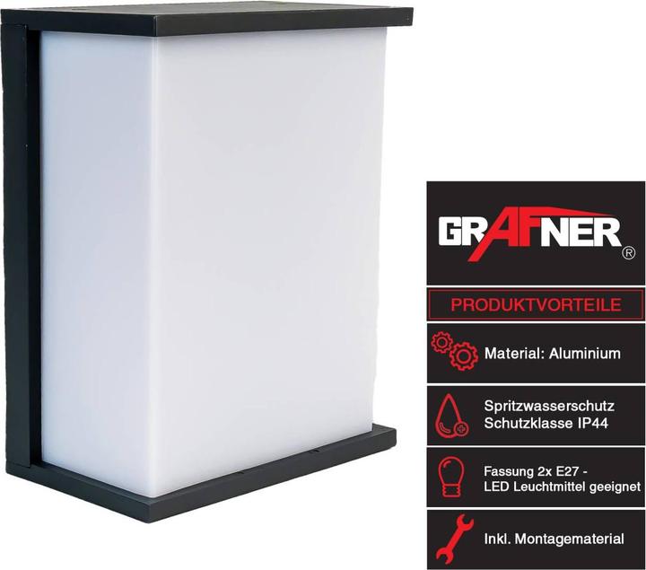 Productafbeelding Grafner LED Aluminium Wandlamp Buitenlicht Binnenlicht