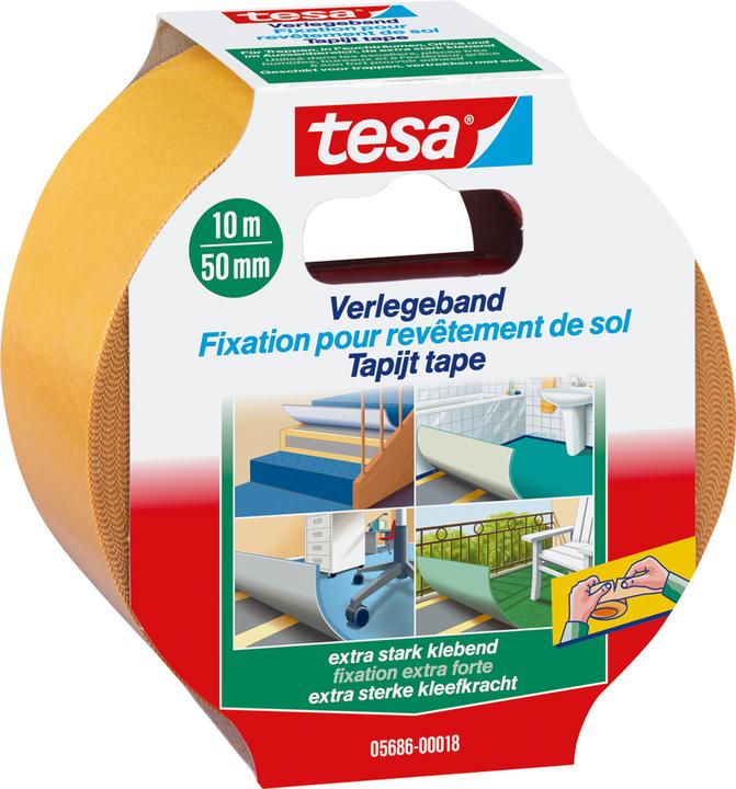 tesa Nastro di posa adesivo extra forte, marrone, 50 mm x 10 m (50 mm)