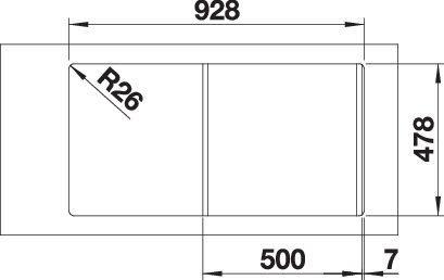 Actual product image Blanco Lantos 5 S-IF (Fitted sink, 49 cm, 94 cm)
