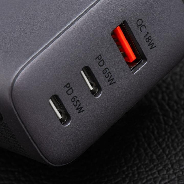 Actual product image Forcell Adapter F-ENERGY GaN VT-42B travel charger 2 x Type C + USB A PD QC4.0 4A 65W gray (65 W)