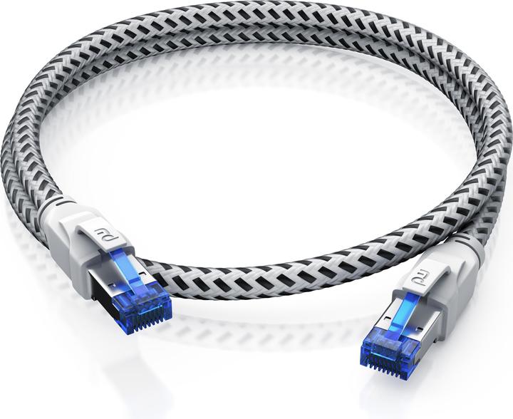 Actual product image Primewire CAT 8 network cable 40 Gbits - cotton jacket - LAN cable patch cable RJ45 - S/FTP PIMF shielding (PiMF, S/FTP, CAT8.1, 0.50 m)