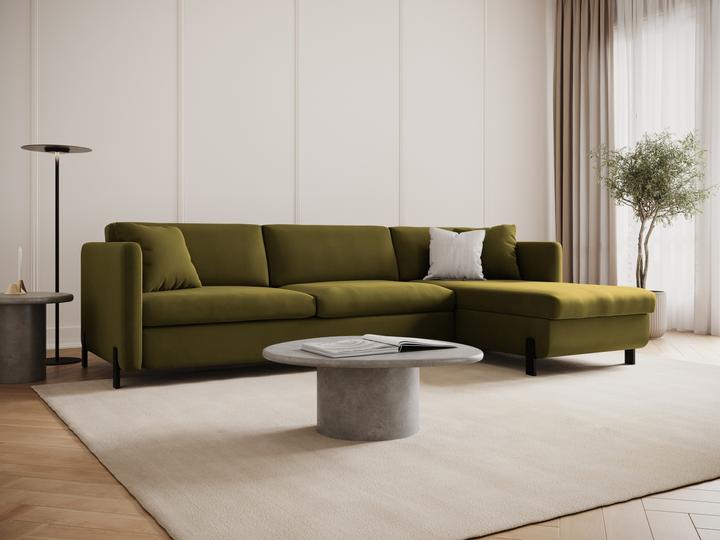 Actual product image Micadoni Velvet Right Corner Sofa With Bed Function, "Gloria", 4 Seats, 260x170x80Made in Europe (Corner sofa)