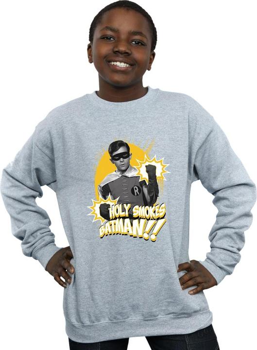 Actual product image Boys Batman TV Series Robin Holy Smokes Sweatshirt (116)