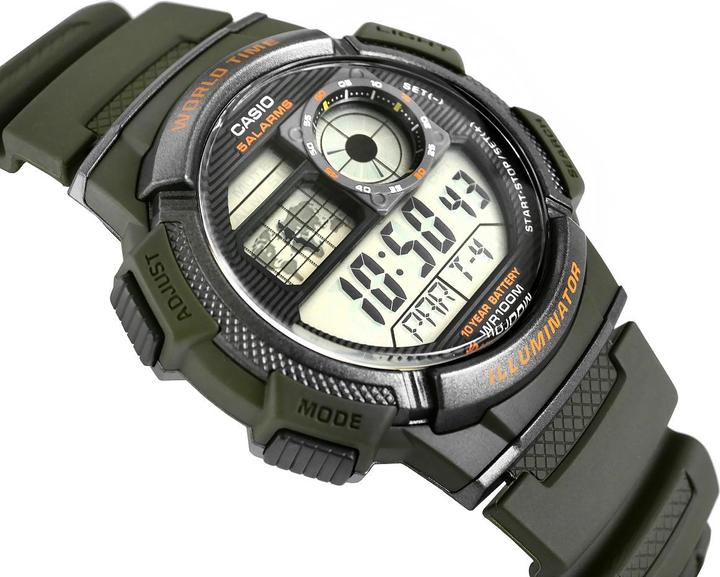 Actual product image Casio Mod. WORLD TIME ILLUMINATOR - 5 Alarms, 10 Year battery (44 mm)
