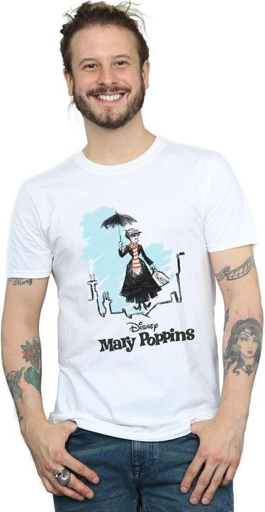 Actual product image Disney Mens Mary Poppins Rooftop Landing Colour T-Shirt (4XL)