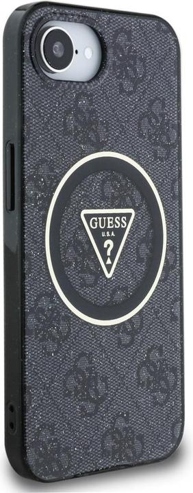 Immagine prodotto Guess Case IML Metal Glitter 4G Circle Triangle MagSafe for iPhone 16e black (Apple iPhone 16e)
