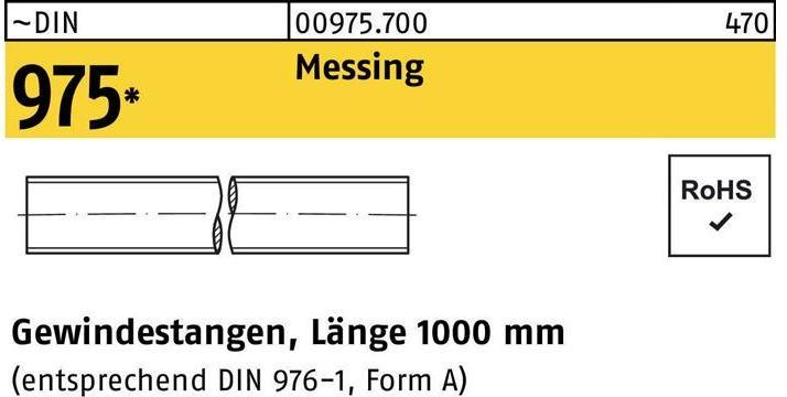 Image du produit Tige filetée DIN 975 M 3 x 1000mm laiton