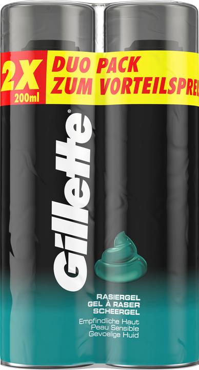 Gillette Classic Peau Sensible Duo (200 ml, Gel de rasage)
