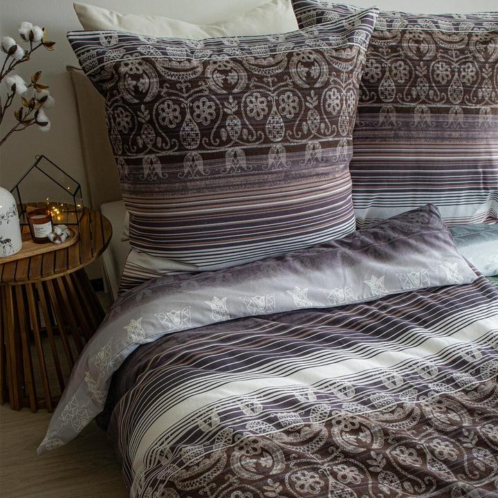 Actual product image Fleuresse Fine fibre bed linen Aspen Utrecht brown (Bedding set, 135x200 cm + 80x80 cm)