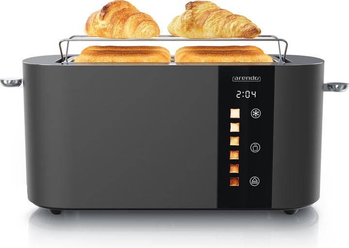 Actual product image Arendo Toaster Edelstahl 4 Scheiben Langschlitz, Touch Display, Bräunungsgrad & Restzeitanzeige, 1500 W (EU plug)