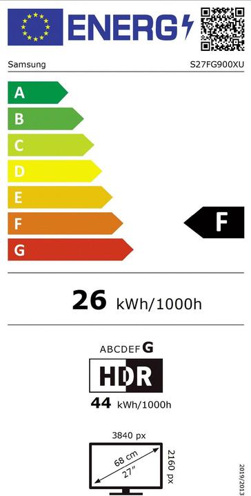 Energie-Label Samsung Odyssey 3D - G90XF (3840 x 2160 Pixel, 27")