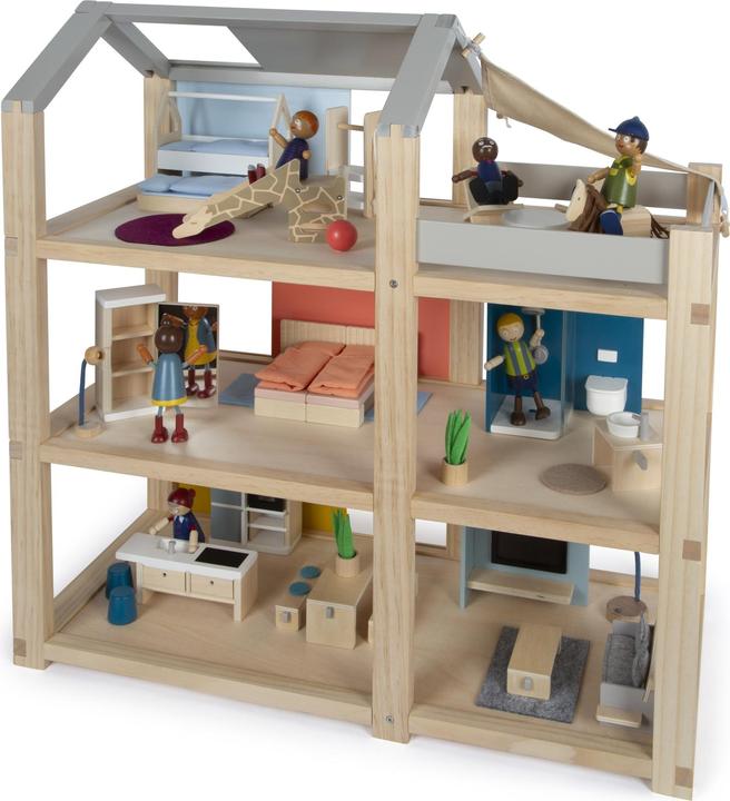 Produktbild small foot Puppenhaus Natur mit Möbeln