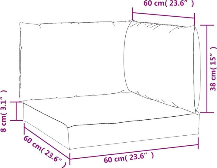 Actual product image VidaXL 10-piece garden lounge set with cushions (60 x 60 x 8 cm)