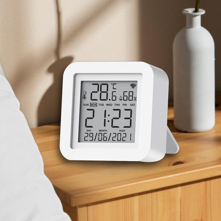 Produktbild Lasmex Temperatur- und Feuchtigkeitssensor, SMART Tuya/WIFI Wetterstation LTC
