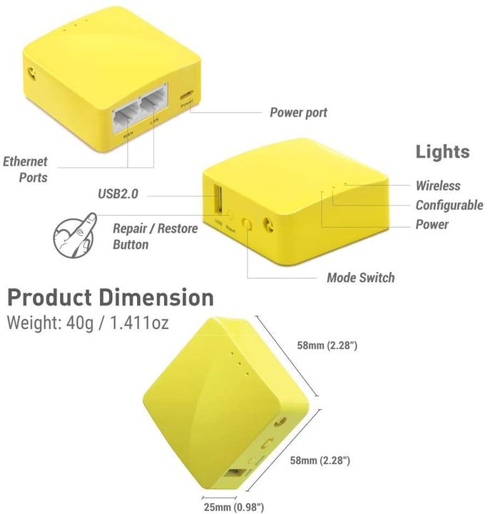 Immagine prodotto iNET Router da viaggio GL-MT300N-V2