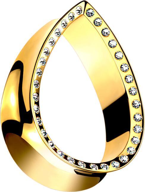 Produktbild Star Piercing Flared Tunnel vergoldet Tropfen mit Kristall silber (Polypropylenfilm und weisses medizinisches Spezialpapier)
