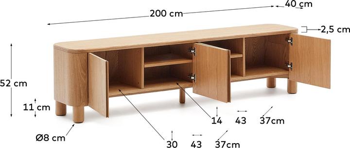 Image du produit Kave Home Salaya (200 x 40 x 52 cm)