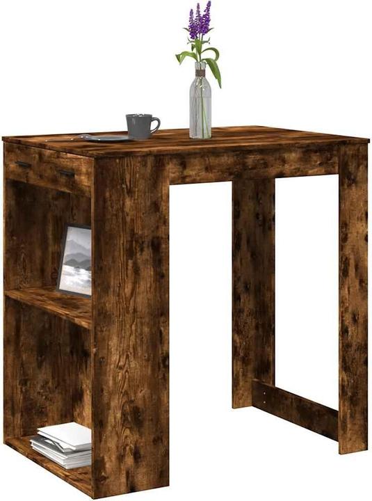 Image du produit VidaXL Table de bar Table de comptoir Table de cuisine Chêne fumé Matériaux dérivés du bois
