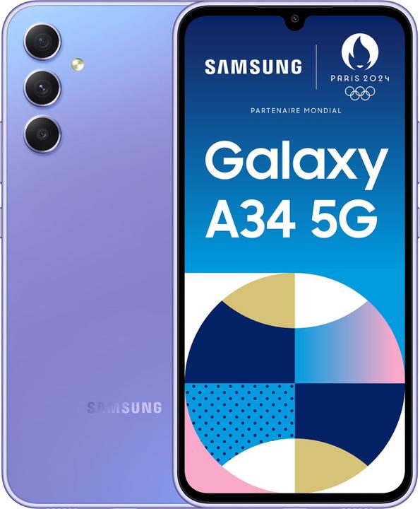 Produktbild Samsung Galaxy A34 5G (128 GB, Awesome Violet, 6.60", Dual SIM, 48 Mpx, 5G)