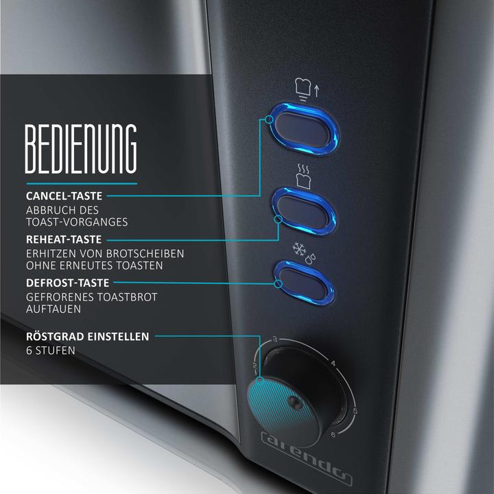 Actual product image Arendo Long Slot Toaster FRUKOST Grey