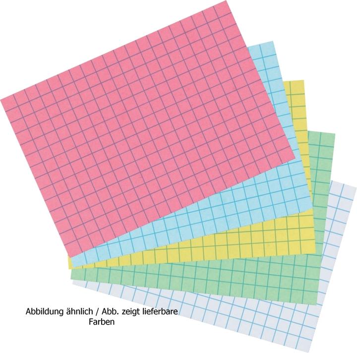 Produktbild Herlitz Karteikarten, DIN A7, kariert, gelb (74 x 105 mm, 170 g/m², 100 x)