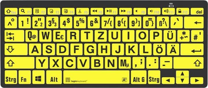 Actual product image Logickeyboard XL-Print Black on Yellow dt. (PC/BT) (DE, Wireless)
