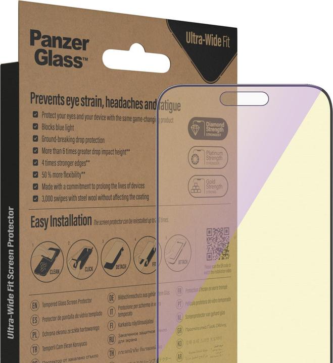 Produktbild PanzerGlass Ultra Wide Anti Bluelight (1 Stück, Apple iPhone 14 Pro Max)