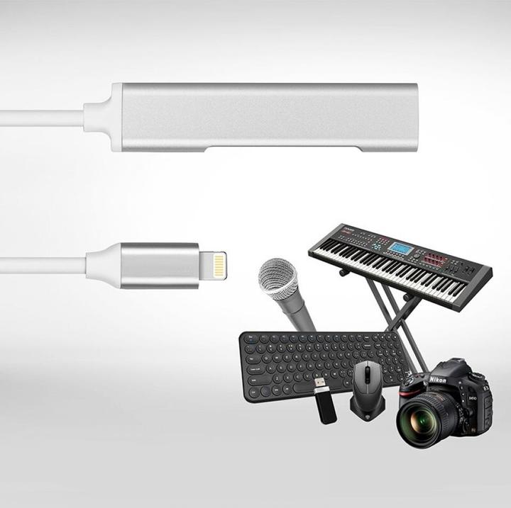 Actual product image PowerGuard 3-in-1 Lightning USB Camera OTG Adapter 2x USB Ports Charge-In