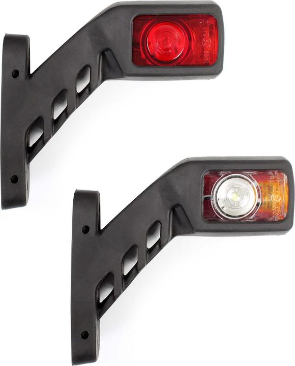 Image du produit Wiltec Feux de Gabarit latéraux 2x 4 LED 12V Tricolore Feu d’encombrement Camion Remorque Auto