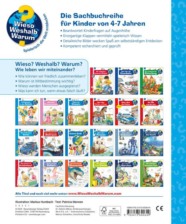 Immagine prodotto Ravensburger Wieso? Weshalb? Warum?, Band 44: Wie leben wir miteinander? (Tedesco, Patricia Uomo, Markus Humbach, 2024)