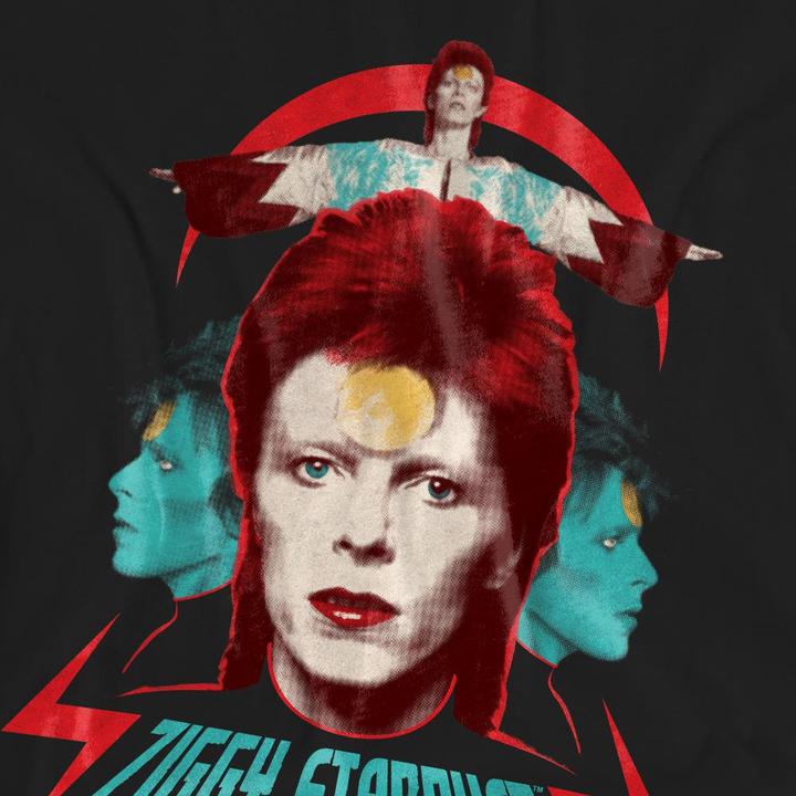 Actual product image David Bowie Unisex Adult Ziggy Heads T-Shirt (M)