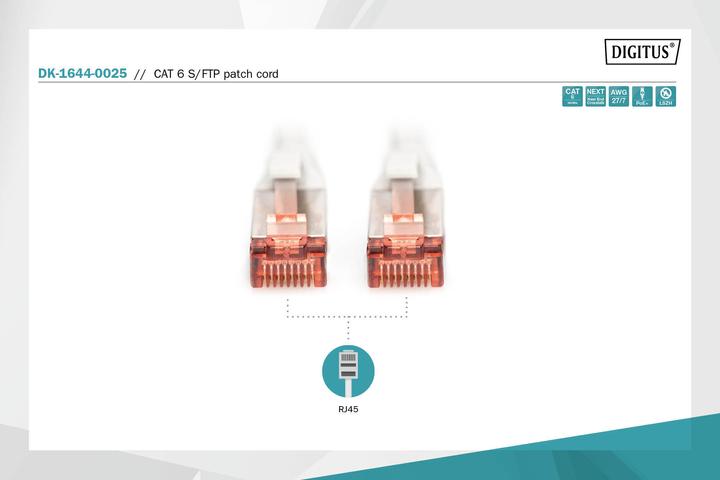 Actual product image Digitus Network cable (S/FTP, CAT6, 0.25 m)